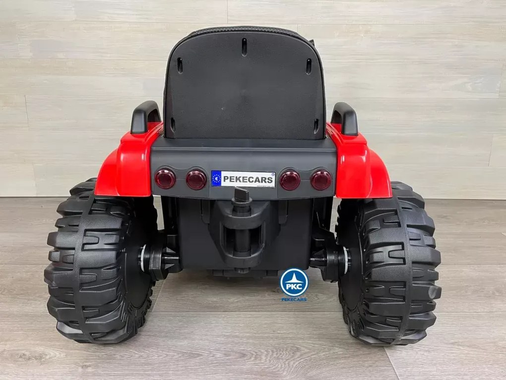 Trator Eléctrico para Crianças Peketrac 6100 24V 2.4G Com Reboque Vermelho