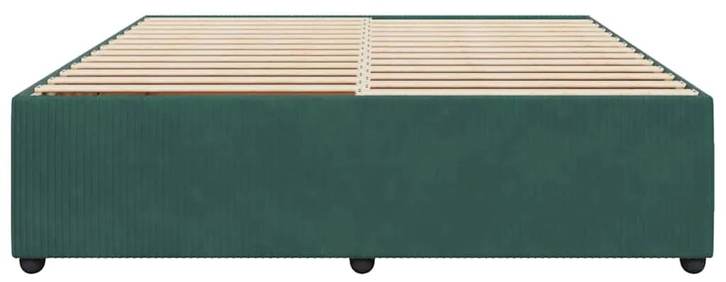 Estrutura de cama sem colchão 180x200 cm veludo verde-escuro