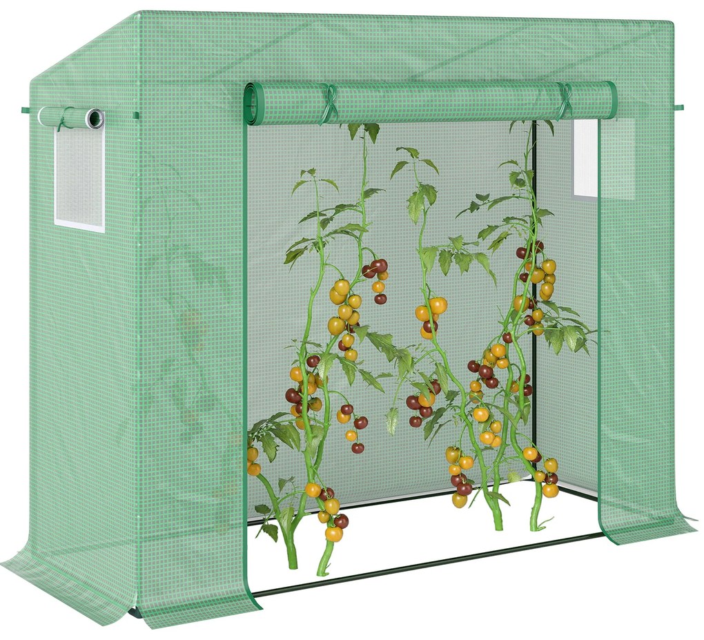 Estufa de Jardim Cascais Verde – 200×76×168 cm – Estrutura Metálica e
