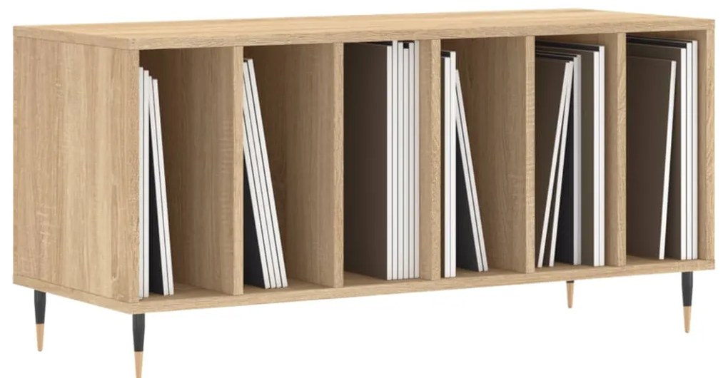 Armário p/ discos 100x38x48cm derivados madeira carvalho sonoma