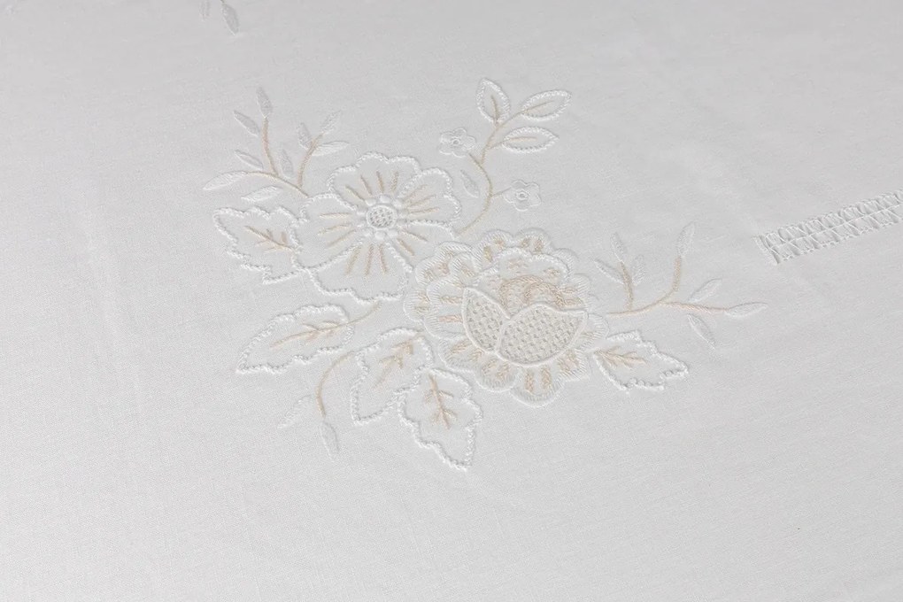 180x360 cm - Toalha de mesa 100% linho bordada a mão