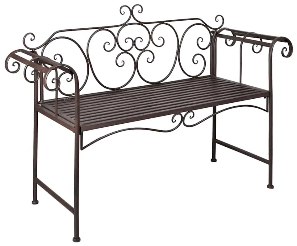 Banco de jardim 132 cm aço antigo castanho