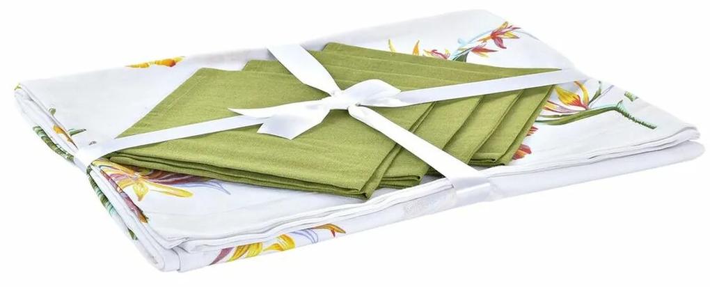 Conjunto de toalhas de mesa DKD Home Decor Tropical Verde Multicolor (150 x 150 x 0,5 cm)
