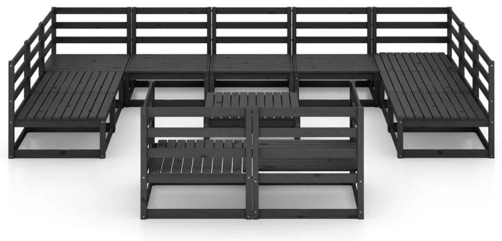 12 pcs conjunto lounge de jardim pinho maciço