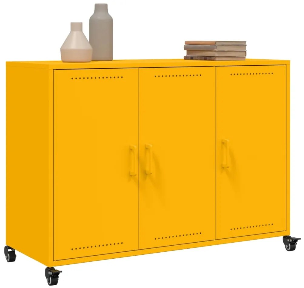 Aparador 100,5x39x72 cm aço amarelo mostarda