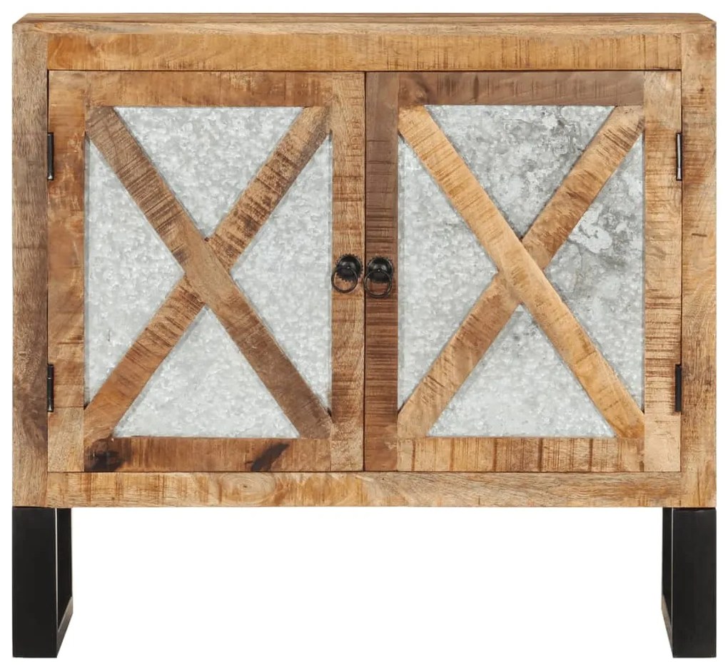 Aparador 80x30x71 cm madeira de mangueira áspera maciça/metal