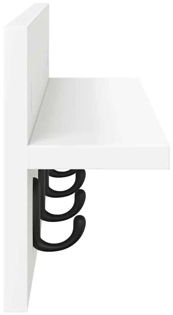 Cabideiro de Parede Branco 60 x 10.5 x 18 cm Madeira processada
