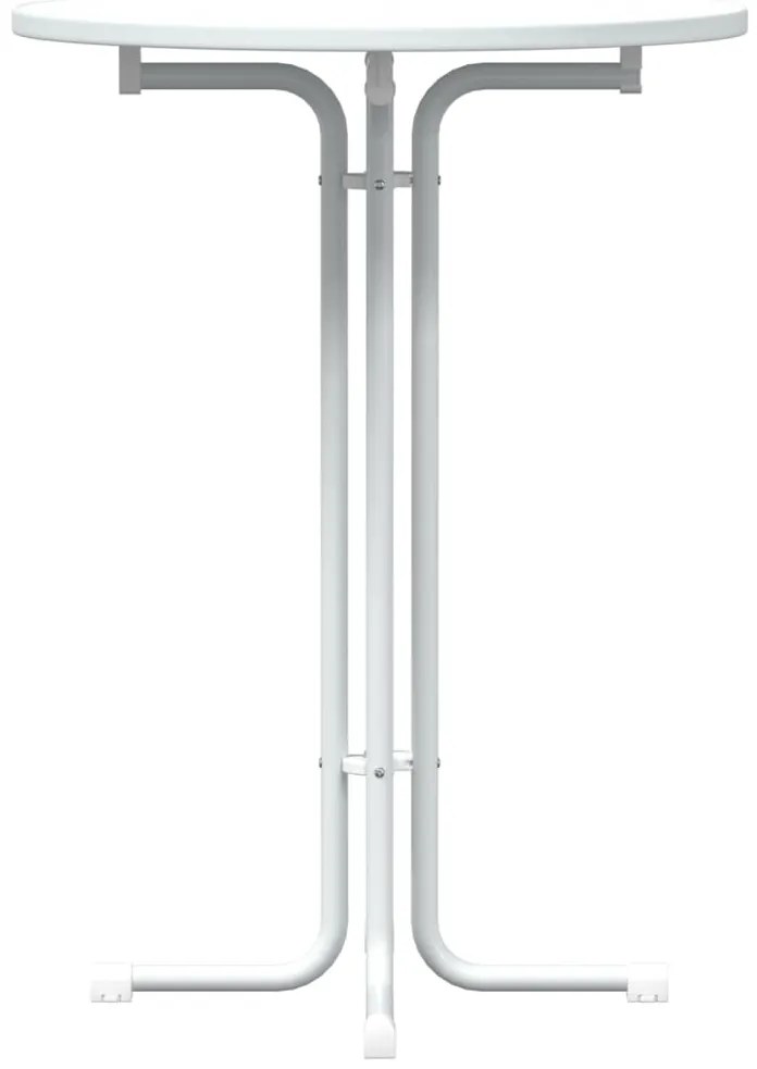 Mesa de jantar Ø80x110 cm derivados de madeira e aço branco
