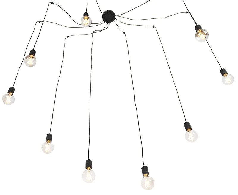 Candeeiro de suspensão design preto 9 luzes - Cavalux Moderno