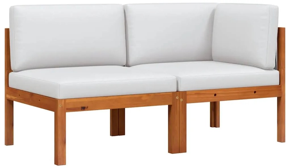 Conjunto de lounge de jardim vidaXL de 2 peças com almofadas de madeir