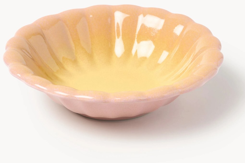 Prato de sopa artesanal em forma de flor Marguerite, conjunto de 4
