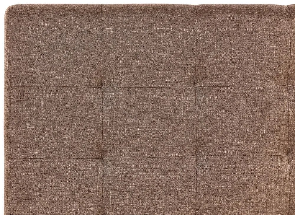 Cama de casal com arrumação em tecido castanho 140 x 200 cm LA ROCHELLE Beliani