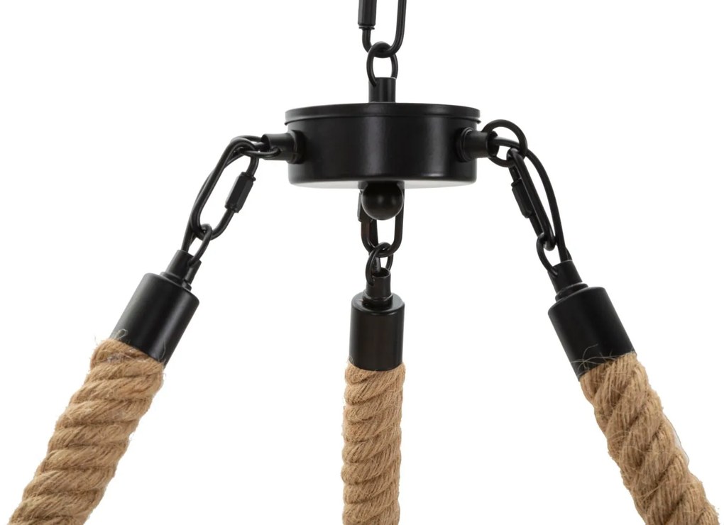 Candeeiro de Teto Boho Chic - Metal e Corda em Formato Redondo - 90 cm