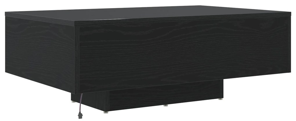 Mesa de Centro vidaXL com Luzes LED Carvalho Preto 85x55x31 cm