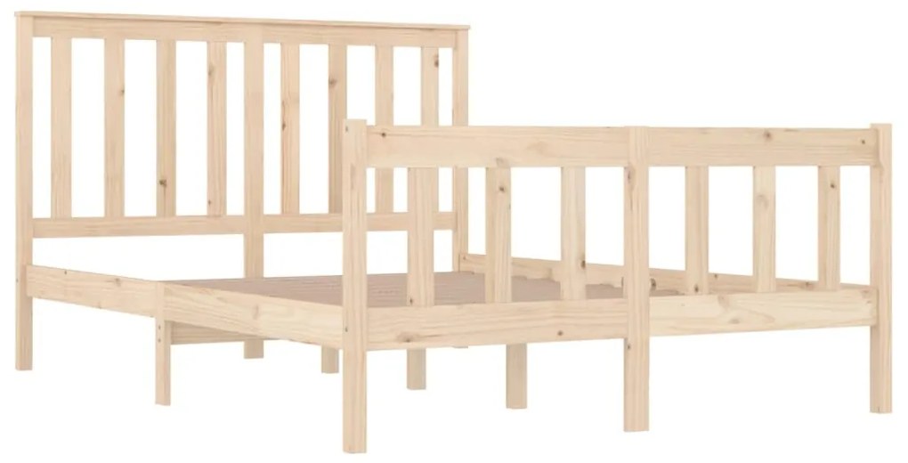 Estrutura de cama casal 135x190 cm pinho maciço
