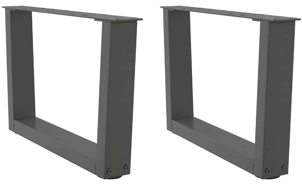 Pés para mesa de centro em V, 2 peças, antracite, 60x(30-31,3) cm, aço