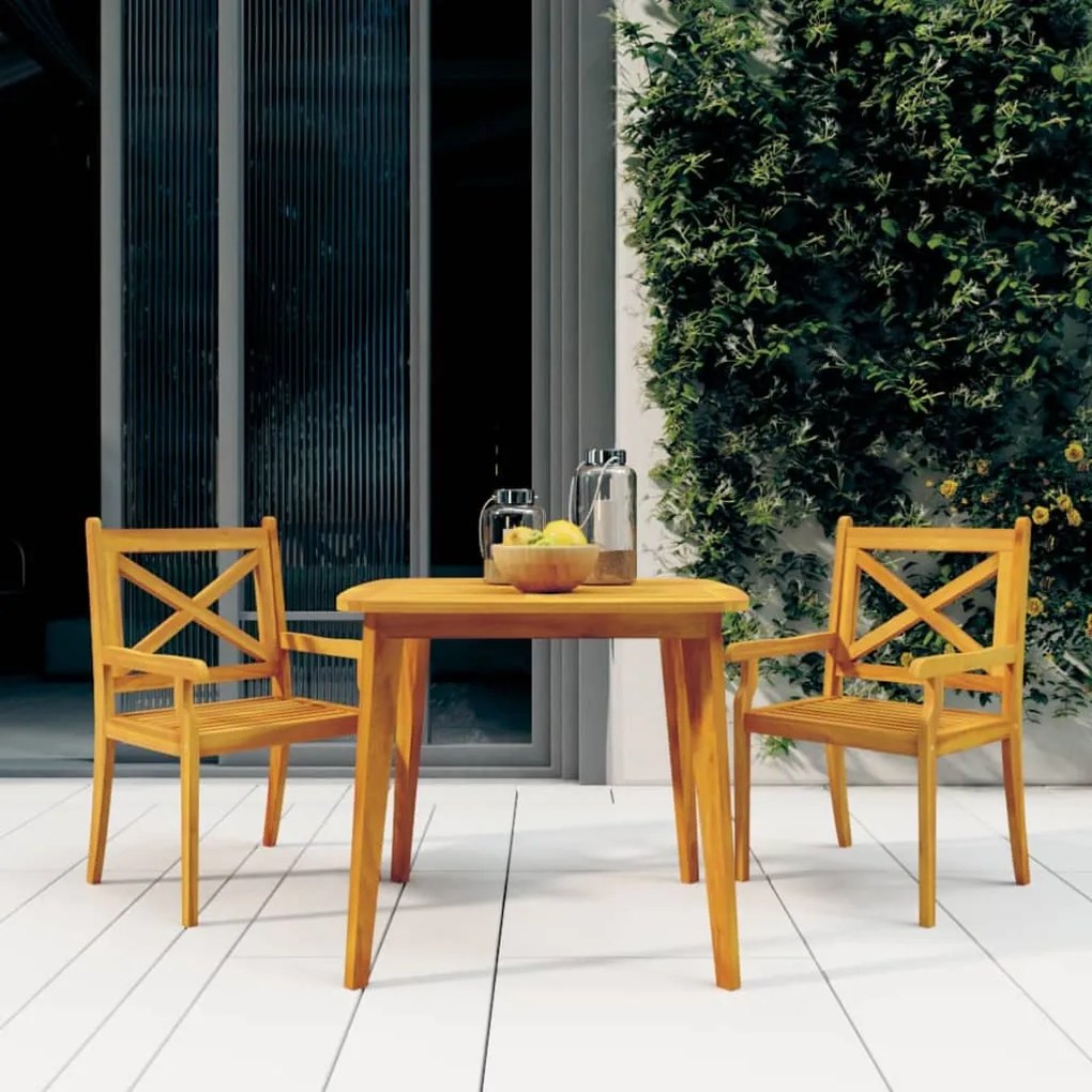 310300 vidaXL Mesa de jardim 85x85x75 cm madeira de acácia maciça
