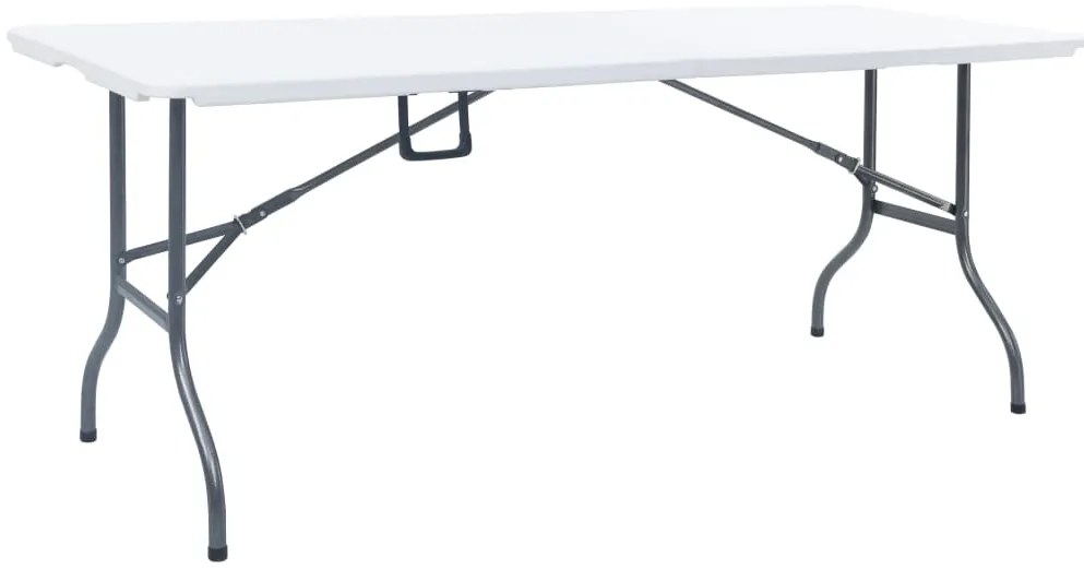 Mesa de jardim dobrável 180x72x72 cm PEAD branco