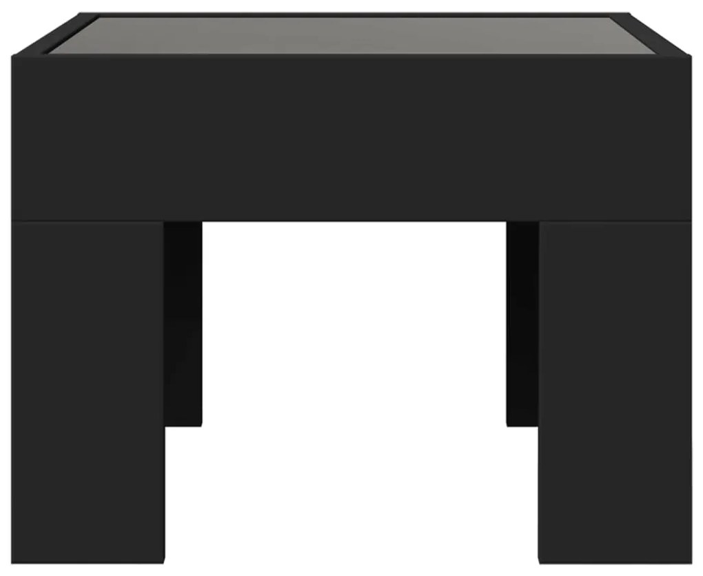 Mesa de centro com luzes LED Infinity 40x40x30 cm preto