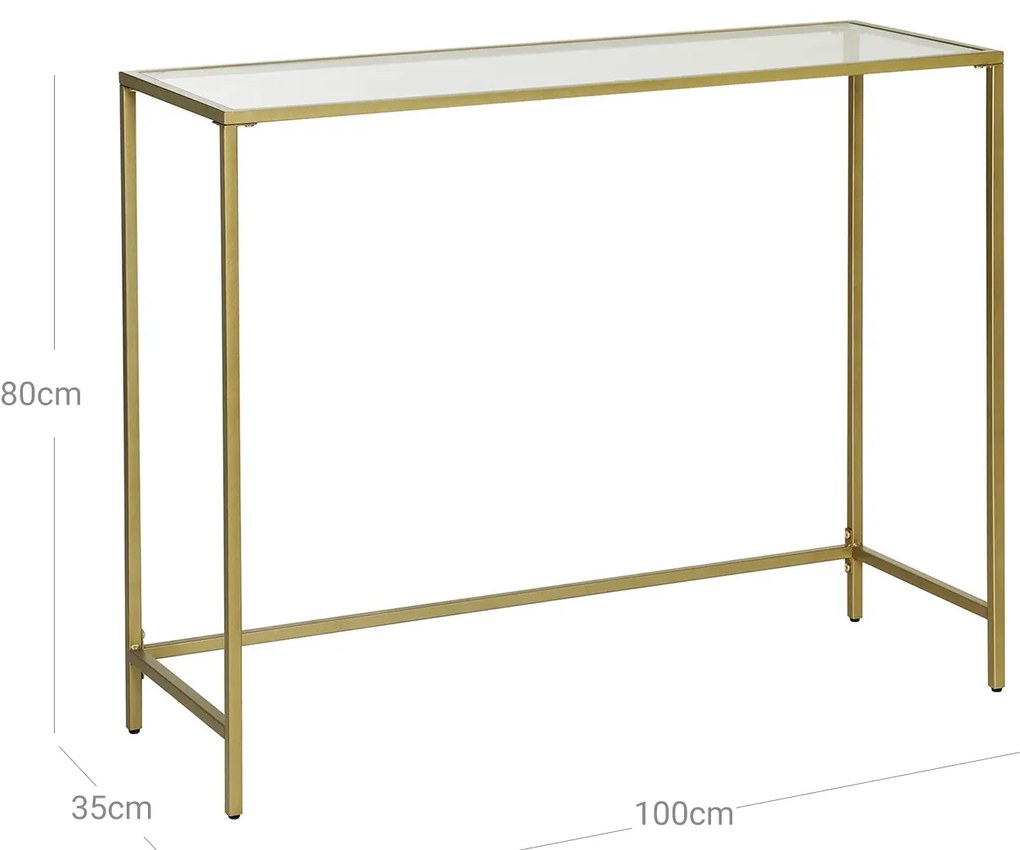 Mesa consola moderna 100 x 35 x 80 cm dourado