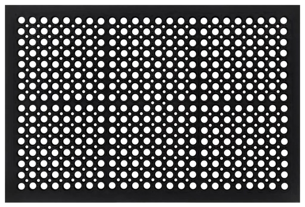vidaXL Tapete de porta retangular 60x90 cm borracha