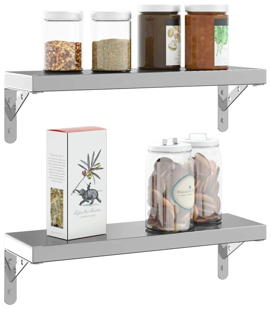Suportes prateleira 4pcs 15x2,5x11,5 cm aço inoxidável prateado