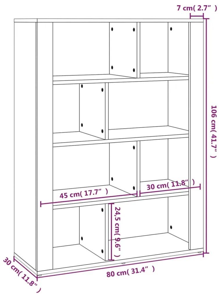 Aparador 80x30x106 cm derivados de madeira cinzento cimento