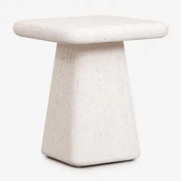 Mesa Auxiliar Quadrada 45x45 Cm Em Cimento Maelis Branco - Sklum