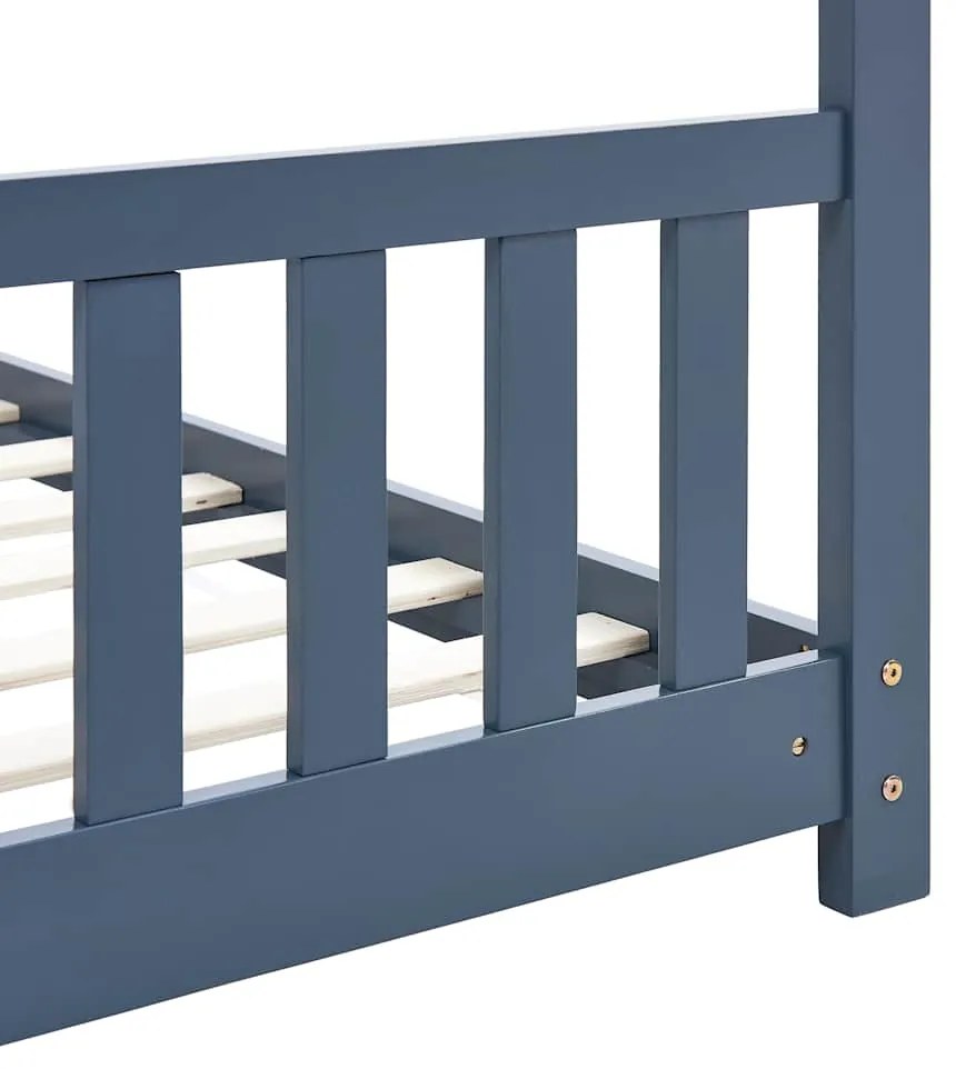 Estrutura de cama para crianças 80x160 cm pinho maciço cinza