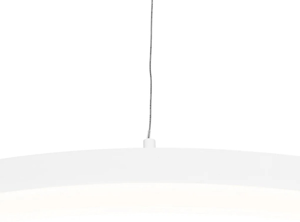 Candeeiro de suspensão design branco 60 cm com LED regulável em 3 etapas - Anello Moderno