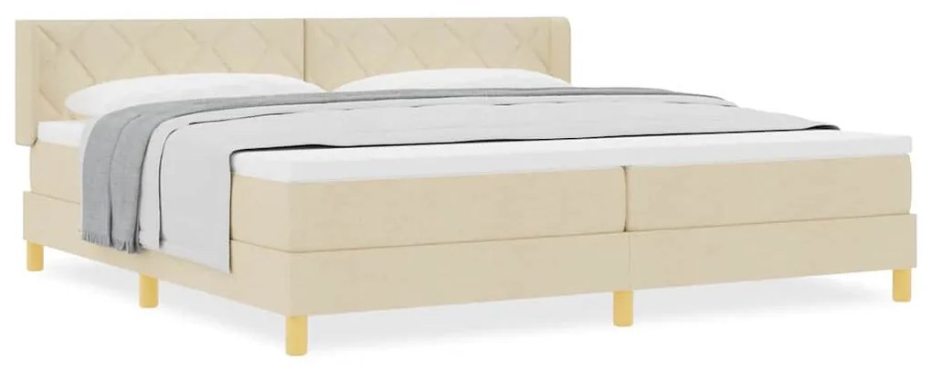 Cama Box com Colchão em Tecido Creme, 200x200 cm