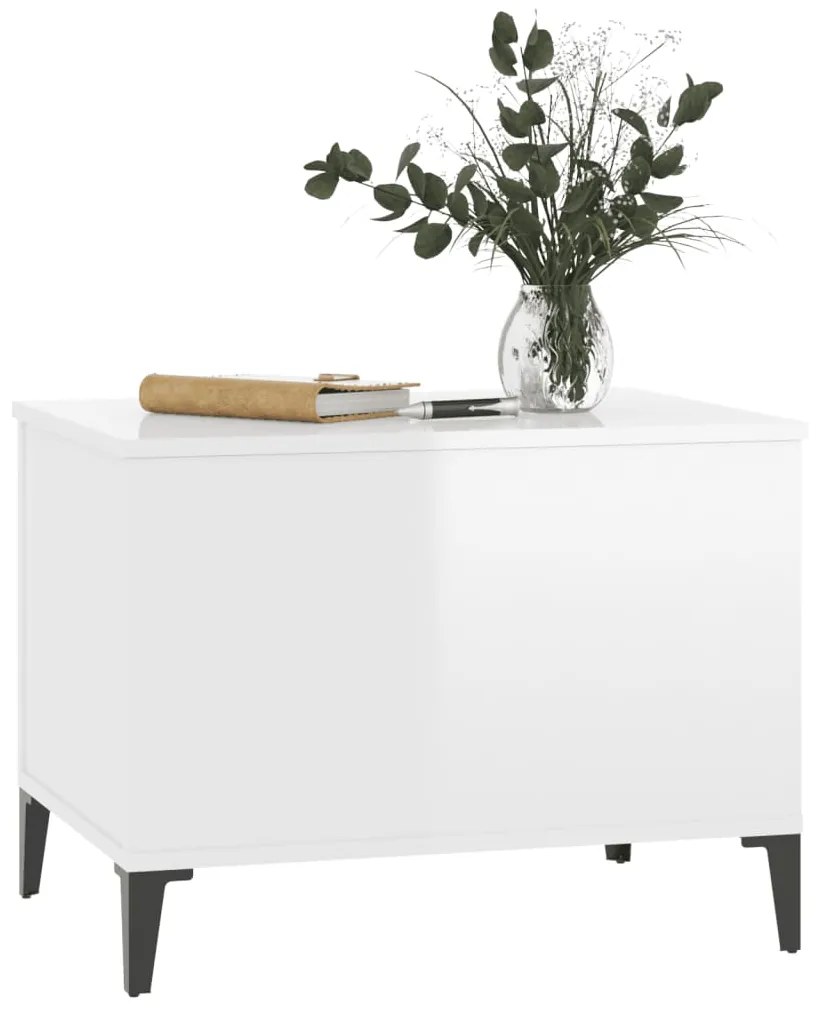 Mesa centro 60x44,5x45 cm derivados de madeira branco brilhante