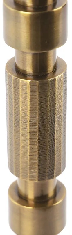 Candeeiro de mesa Art Déco bronze com cúpula em algodão preto 45 cm - Torre Art Deco