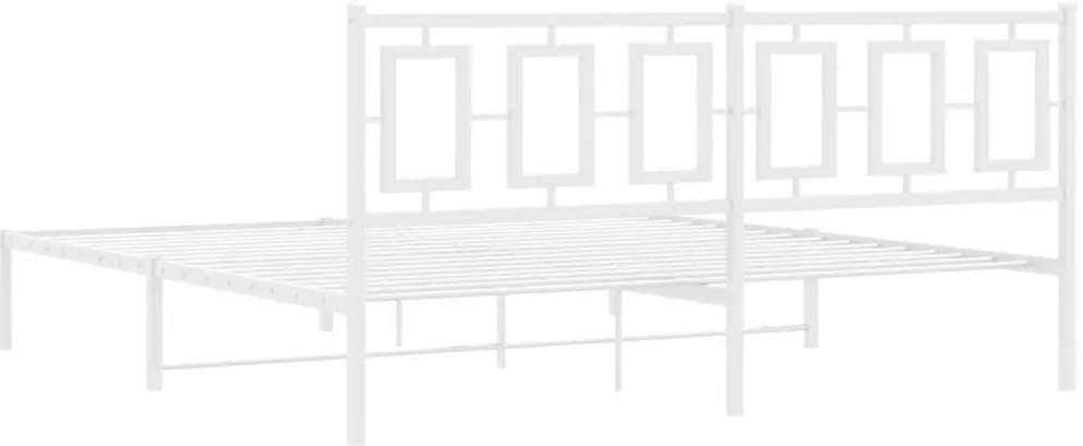 Estrutura de cama com cabeceira 183x213 cm metal branco