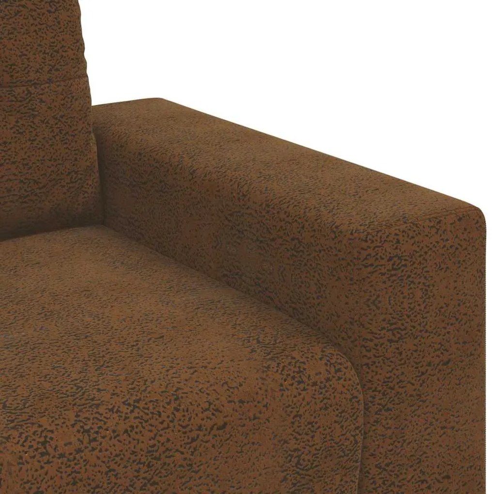 Sofá Loveseat vidaXL Castanho 140 cm em Couro Sintético