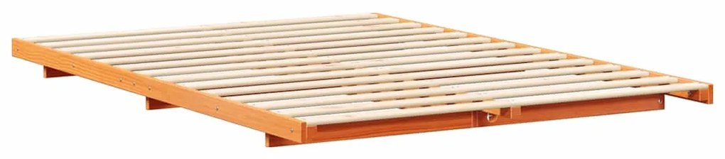 Estrutura de cama de chão Castanho-mel 140 x 220 cm