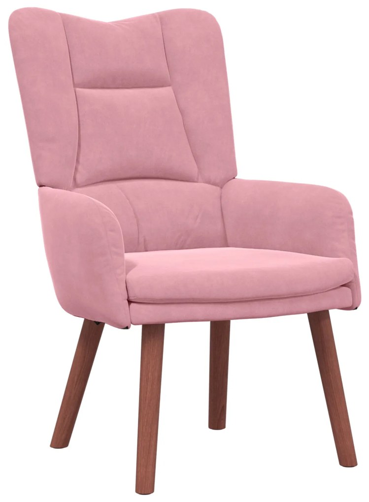 Poltrona Relaxante em Veludo Rosa