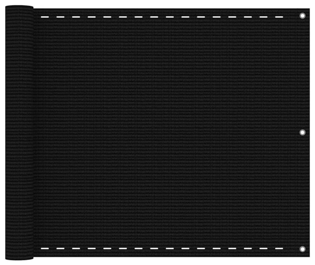 Tela varanda PEAD 75x400 cm preto