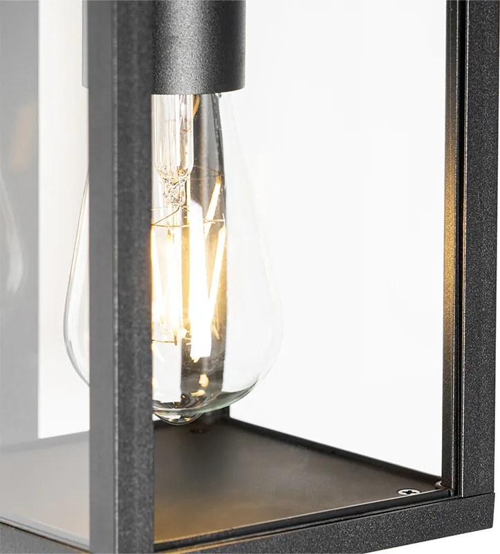 Lanterna de parede exterior preta IP44 com sensor crepuscular - Charlois