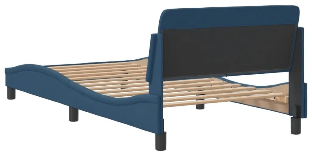 Estrutura cama c/ cabeceira sem colchão 100x200 cm tecido azul