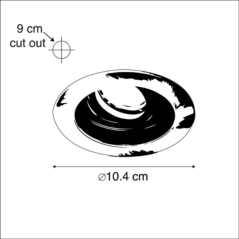 LED Foco embutido moderno inteligente aço com preto incl. WiFi GU10 - Rondoo Moderno