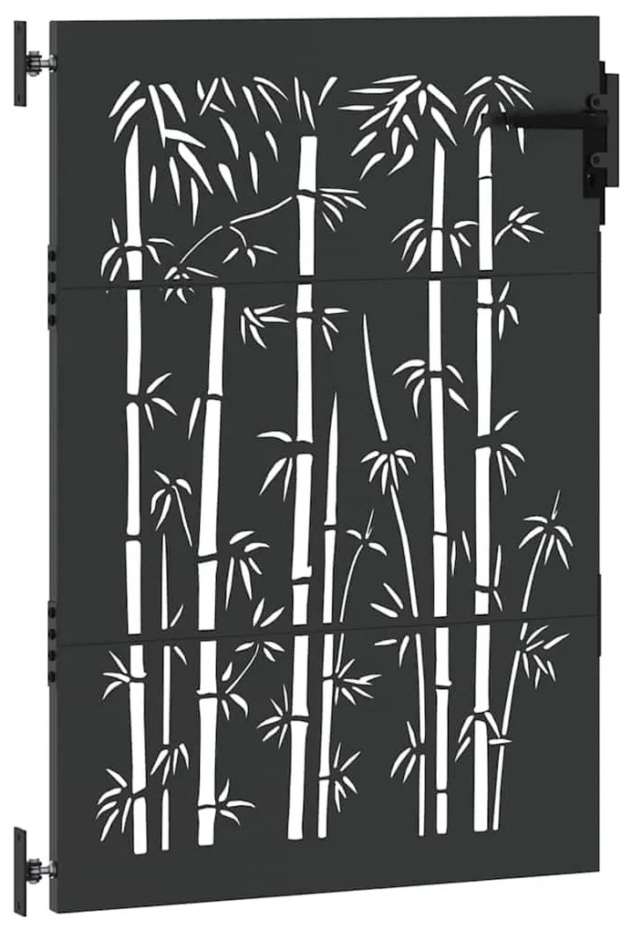 Portão de Jardim Preto 105 x 150 cm Aço com Revestimento em Pó