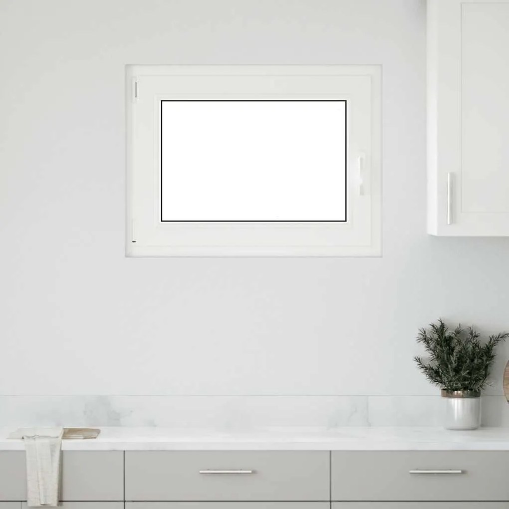 vidaXL Janela de porão "RISOR" 80x50 cm oscilobatente DIN esquerda branca