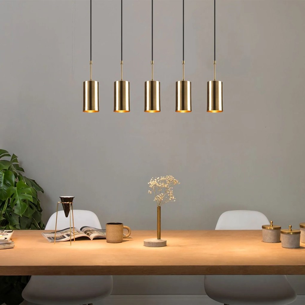Candeeiro de Teto Kem – Ouro e Preto – 79 x 9 cm