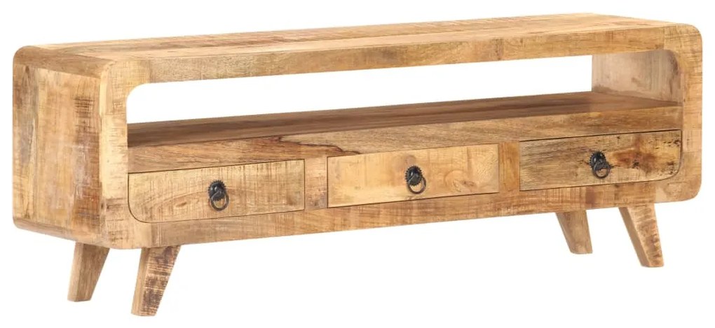 Móvel de TV 117x30x41 cm madeira de mangueira áspera maciça