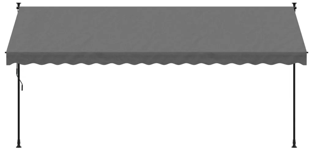 Toldo retrátil 400x150 cm tecido e aço antracite