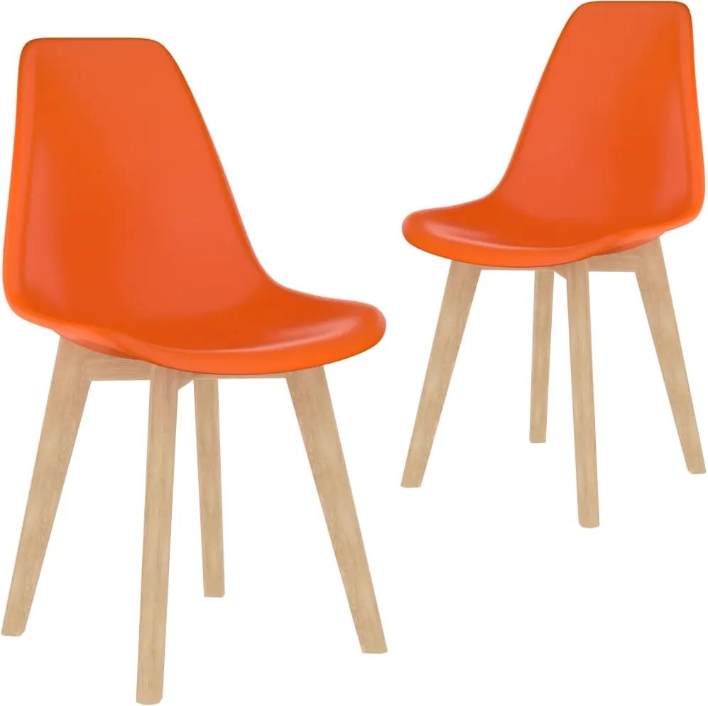 Cadeiras de jantar 2 pcs plástico laranja