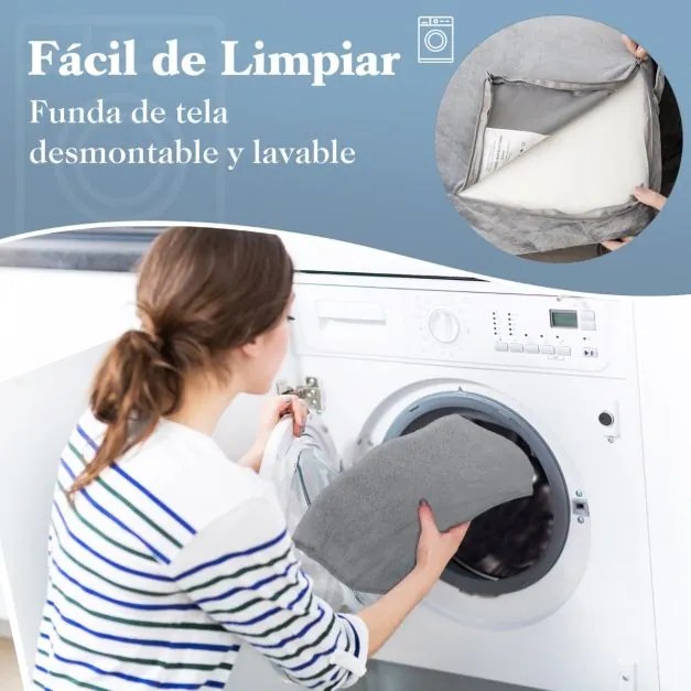Conjunto de 3 almofadas em cunha para cama, com espuma viscoelástica ortopédica para as costas e as pernas, na cor cinzenta