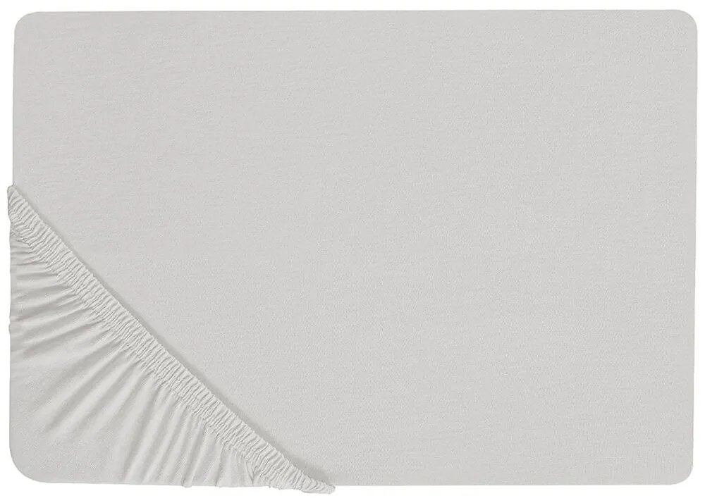 Lençol-capa em algodão cinzento claro 160 x 200 cm JANBU Beliani