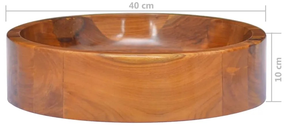 Lavatório Φ40x10 cm madeira de teca maciça